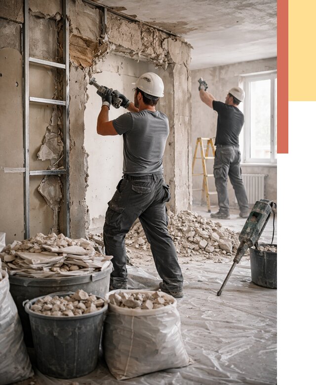 Демонтажные работы в Ухте от 2734 руб. — услуги и цена под ключ | ОТДЕЛОЧНИК-Хта