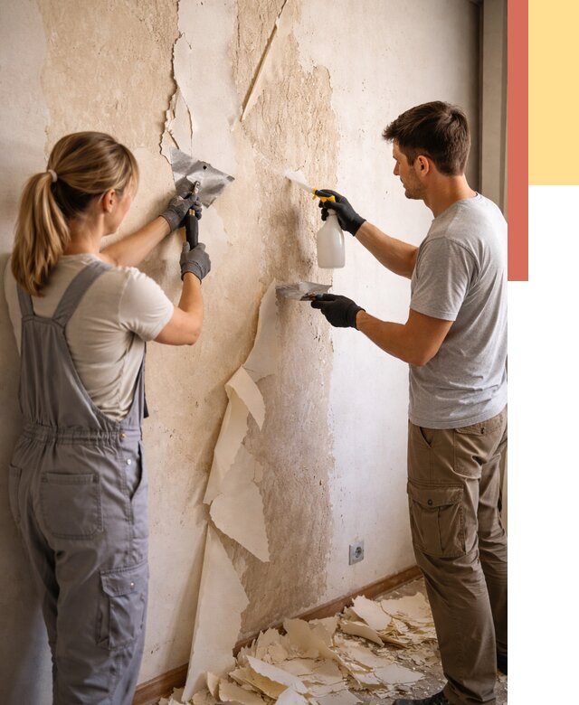 Снятие старых обоев в Ухте от 5316 руб. под ключ недорого | ОТДЕЛОЧНИК-Хта