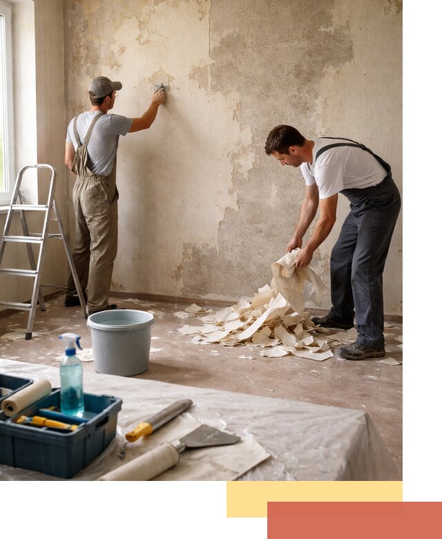 Снятие старых обоев в Ухте быстро и качественно