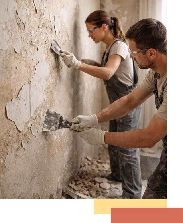 Снятие старой шпаклевки и подготовка поверхностей в Ухте