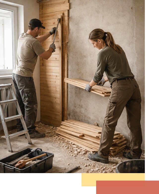 Демонтаж вагонки со стен в Ухте — профессиональный демонтаж