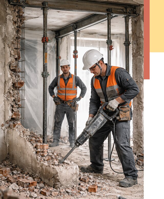 Снос несущих стен в Ухте от 10378 руб. — демонтаж несущей стены под ключ | ОТДЕЛОЧНИК-Хта