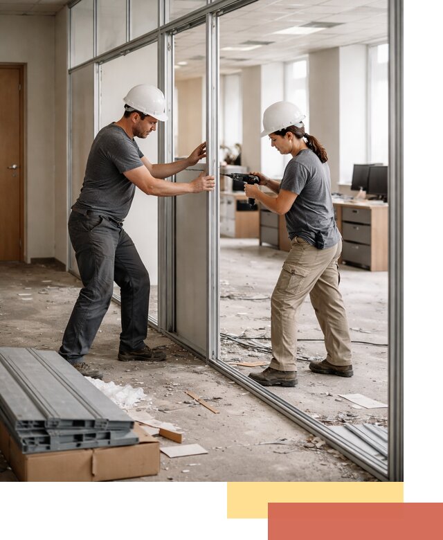 Демонтаж алюминиевых перегородок в Ухте быстро и аккуратно