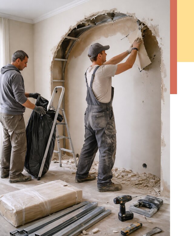 Демонтаж арки из гипсокартона в Ухте от 3544 руб. — услуги под ключ | ОТДЕЛОЧНИК-Хта