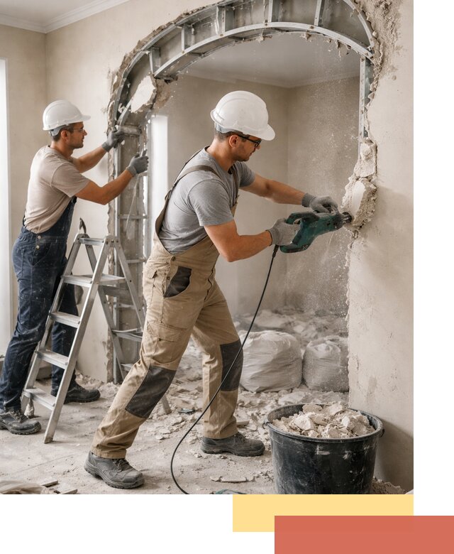 Демонтаж гипсокартонной арки в Ухте быстро и аккуратно