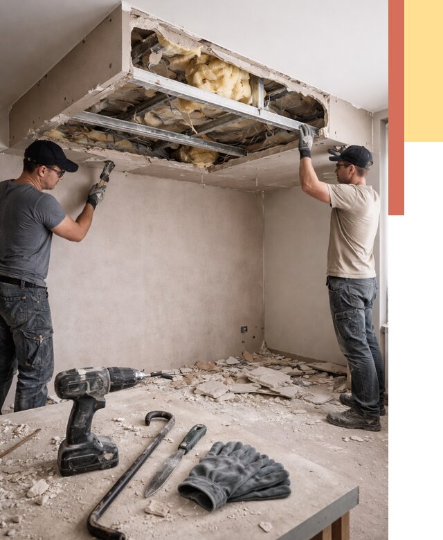 Демонтаж короба из гипсокартона в Ухте от 1539 руб. — быстро и недорого | ОТДЕЛОЧНИК-Хта