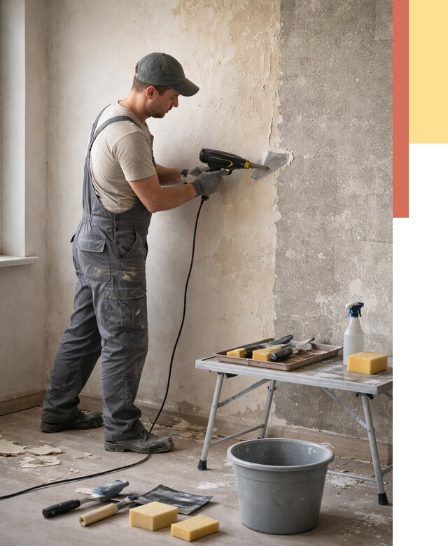 Очистка стен от клея в Ухте от 1873 руб. — снятие и удаление клея со стен | ОТДЕЛОЧНИК-Хта