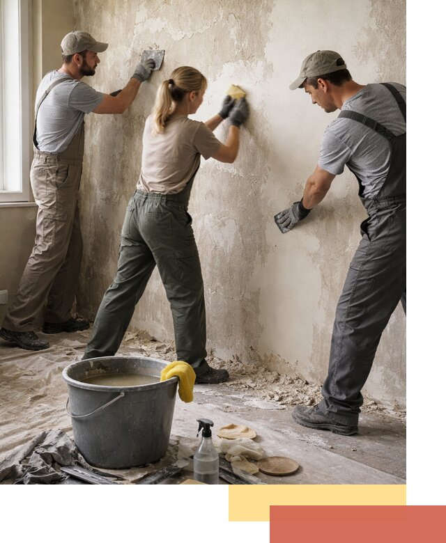 Очистка стен от клея и грунтовки в Ухте качественно и быстро