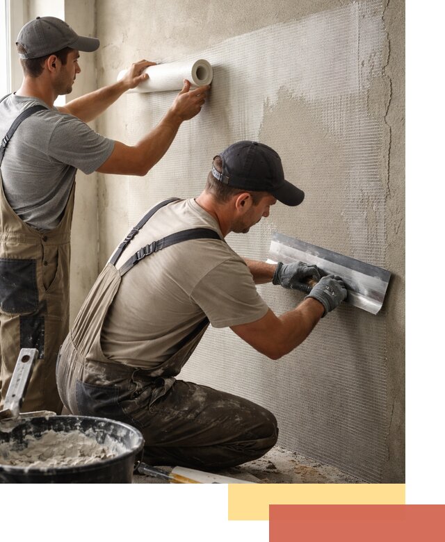 Армирование стен стеклосеткой в Ухте для прочной отделки