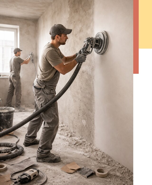 Шлифовка стен в Ухте от 1215 руб/м2 — быстро и недорого | ОТДЕЛОЧНИК-Хта