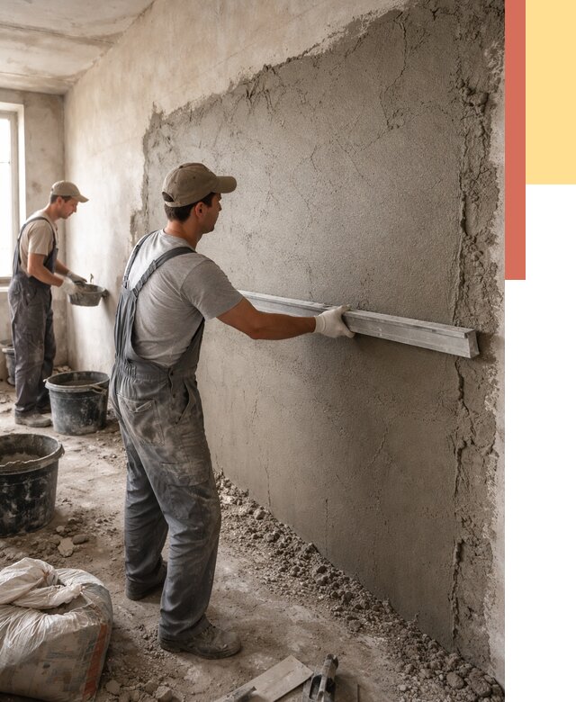 Цементная штукатурка стен в Ухте от 4556 руб/м2 — быстро и недорого | ОТДЕЛОЧНИК-Хта