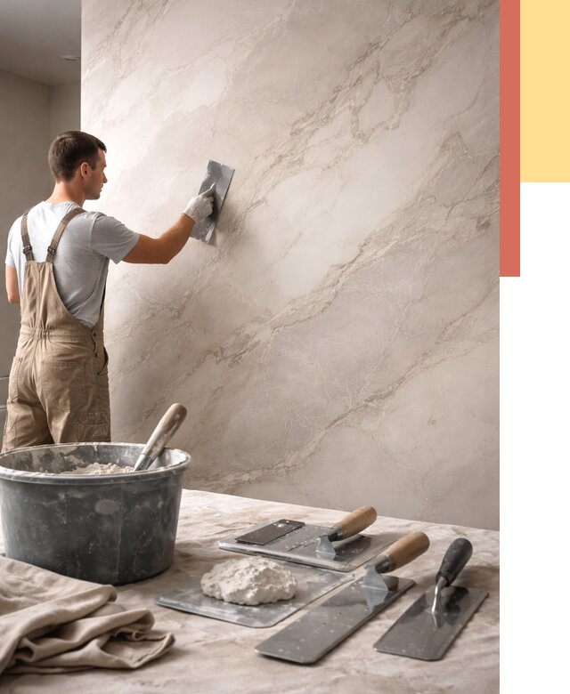 Декоративная штукатурка под мрамор в Ухте от 2835 руб./м² — быстро и недорого | ОТДЕЛОЧНИК-Хта