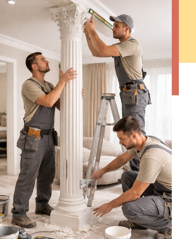 Установка декоративных колонн в Ухте от 12150 руб. под ключ | ОТДЕЛОЧНИК-Хта