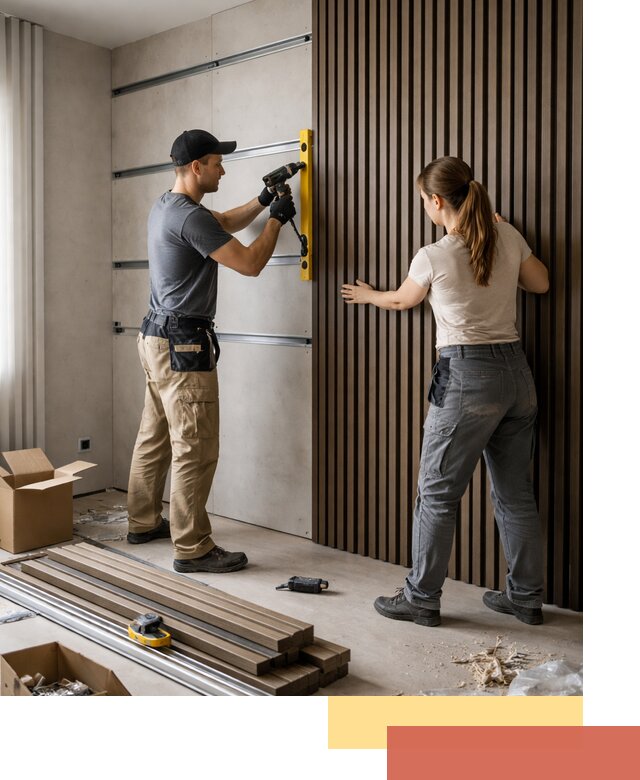 Монтаж реечных панелей на стены в Ухте