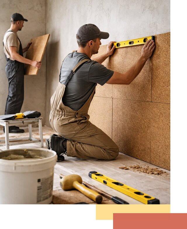 Монтаж пробковых панелей на стены в Ухте быстро и качественно