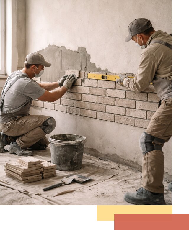 Монтаж декоративного кирпича профессионально в Ухте