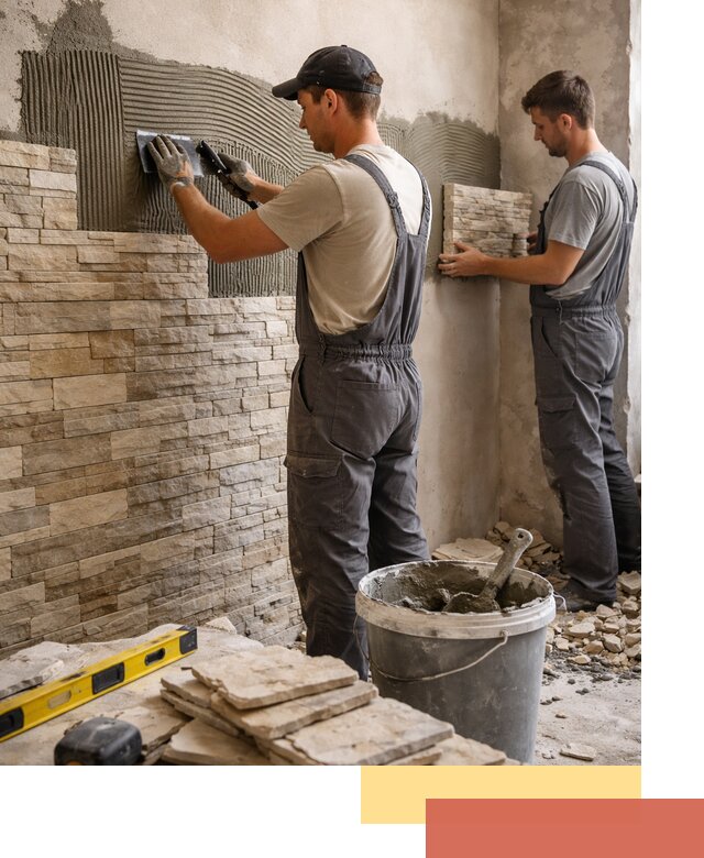 Монтаж искусственного камня в Ухте — облицовка стен и фасадов