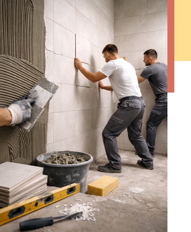 Укладка плитки на стены в Ухте от 861 руб. — качественно и недорого | ОТДЕЛОЧНИК-Хта