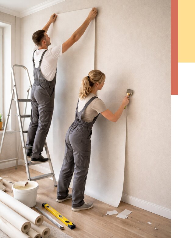 Поклейка флизелиновых обоев в Ухте от 6075 руб. | Быстро и недорого — ОТДЕЛОЧНИК-Хта