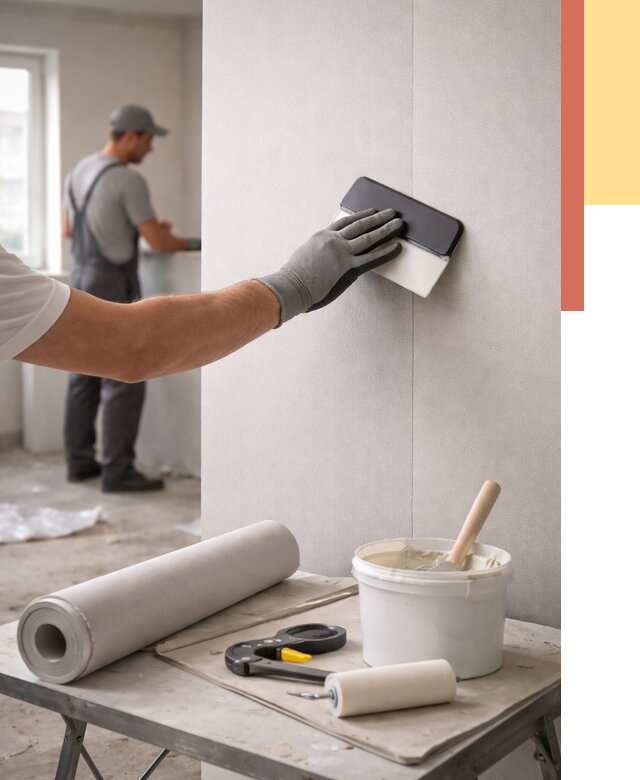 Поклейка обоев под покраску в Ухте от 3544 руб. за м2 | ОТДЕЛОЧНИК-Хта