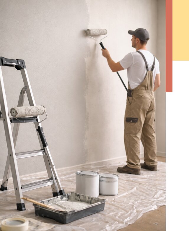 Покраска стен латексной краской в Ухте от 4556 руб. за м2 | ОТДЕЛОЧНИК-Хта