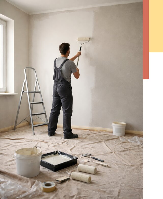 Покраска стен моющейся краской в Ухте от 354 руб./м² — быстро и недорого | ОТДЕЛОЧНИК-Хта