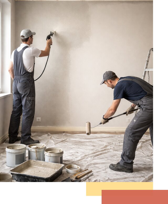 Покраска стен моющейся краской и защита поверхностей в Ухте