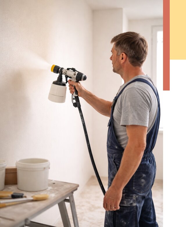 Покраска стен краскопультом в Ухте от 7594 руб. — механизированная покраска | ОТДЕЛОЧНИК-Хта