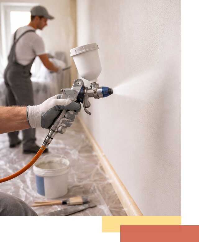 Покраска стен краскопультом в Ухте быстро и качественно