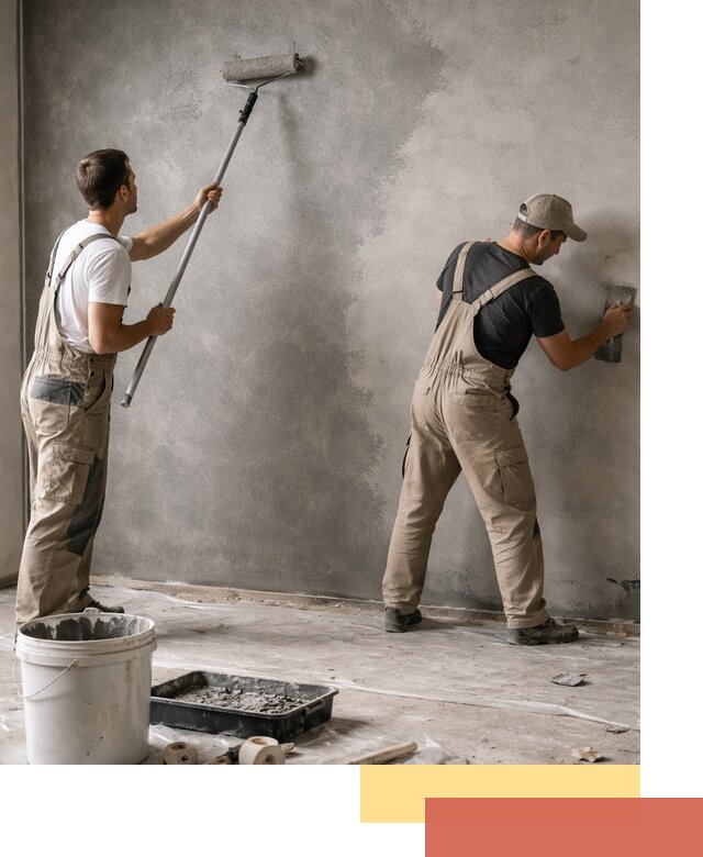 Покраска стен под бетон в Ухте профессионально и недорого