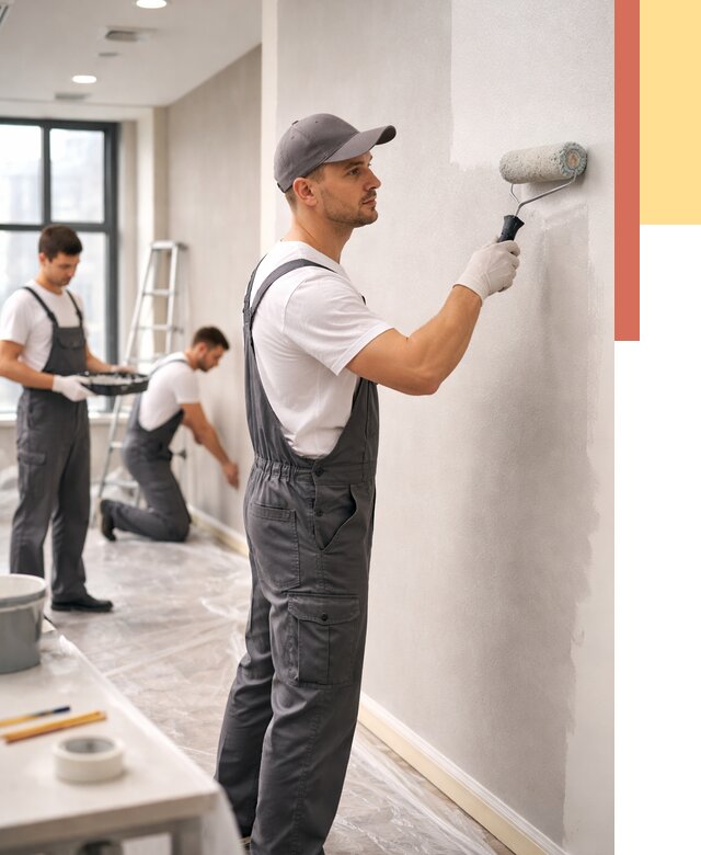 Покраска стен в офисе в Ухте от 8606 руб. — быстро и недорого | ОТДЕЛОЧНИК-Хта