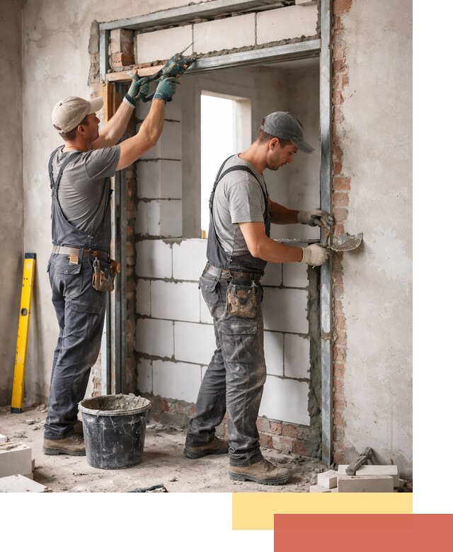 Закладка дверного проема под ключ в Ухте: демонтаж, монтаж, отделка