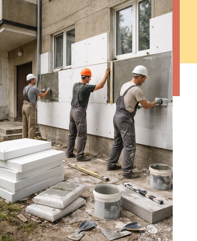 Утепление стен пенопластом в Ухте от 1772 руб. — недорого и под ключ | ОТДЕЛОЧНИК-Хта