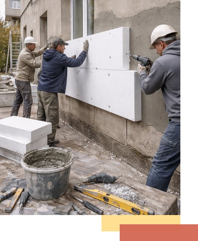 Утепление наружных стен пенопластом в Ухте