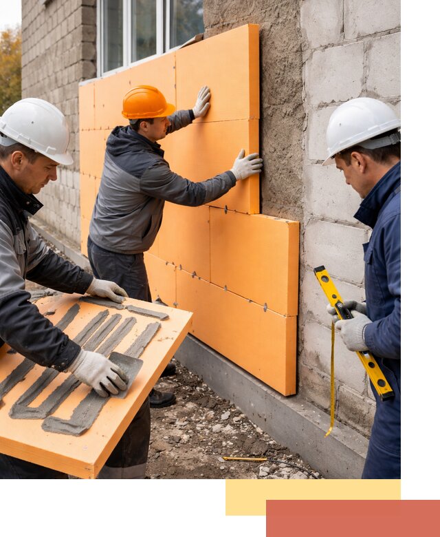 Утепление фасада пеноплексом под ключ в Ухте