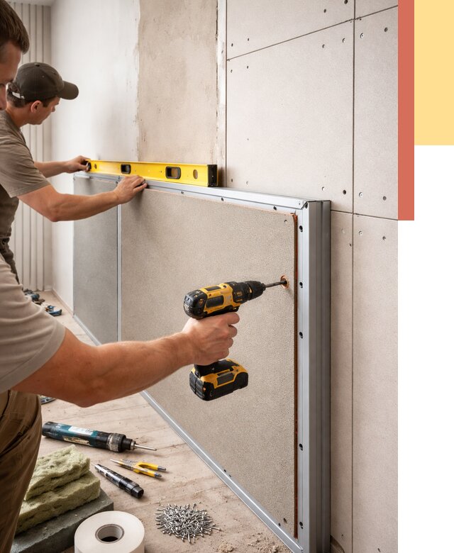 Шумоизоляция стен панелями ЗИПС в Ухте от 2228 руб./м² под ключ | ОТДЕЛОЧНИК-Хта