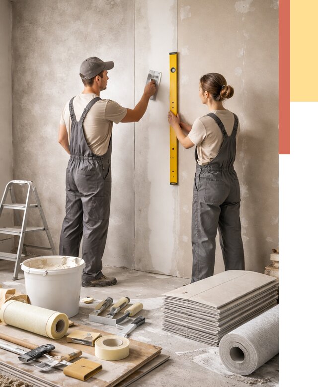 Отделка стен в Ухте от 1519 руб/м² — недорого, быстро, под ключ | ОТДЕЛОЧНИК-Хта