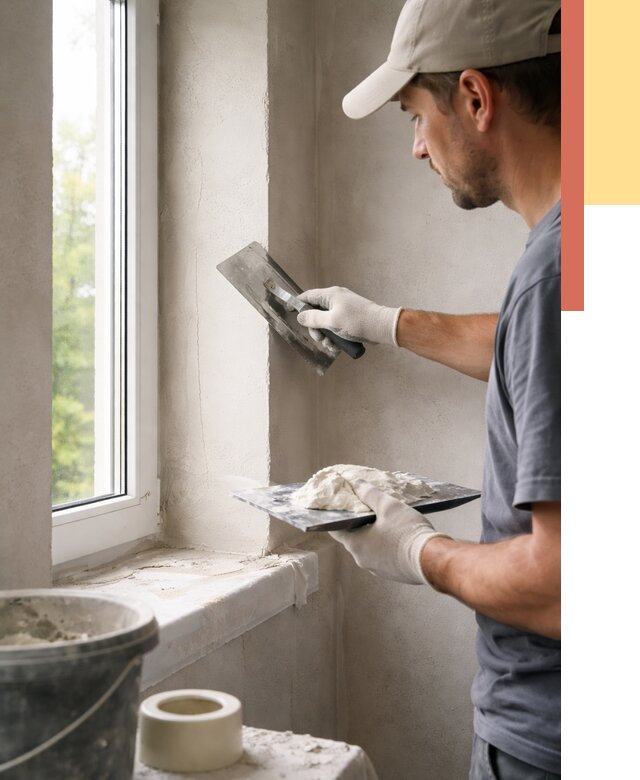 Штукатурка откосов в Ухте от 4556 руб/м² — услуги и выравнивание под ключ | ОТДЕЛОЧНИК-Хта