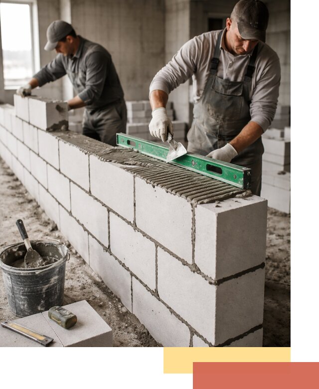 Кладка перегородок из газобетона в Ухте быстро и качественно