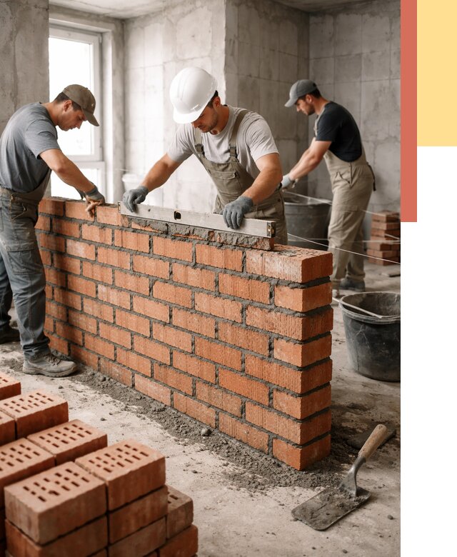 Кладка перегородок из кирпича в Ухте от 3544 руб. за м² | ОТДЕЛОЧНИК-Хта