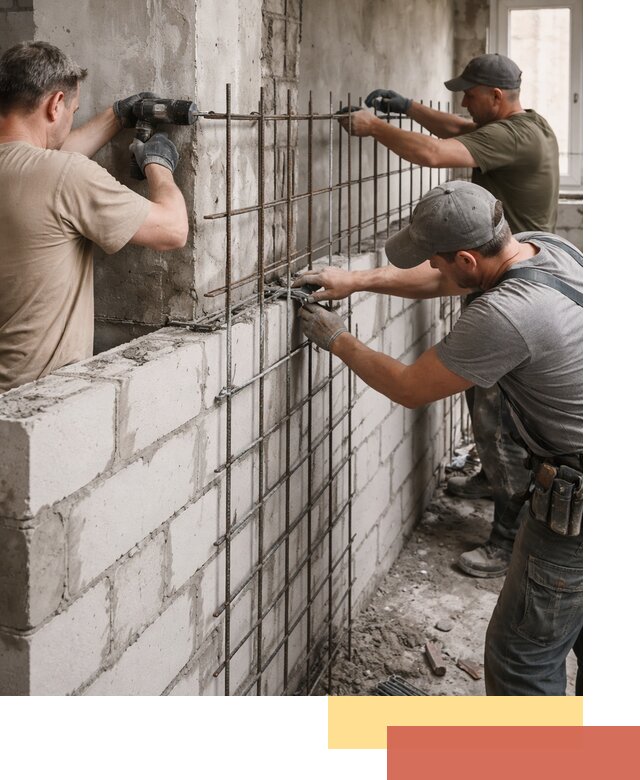 Армирование кладки перегородок в Ухте профессионально и надёжно