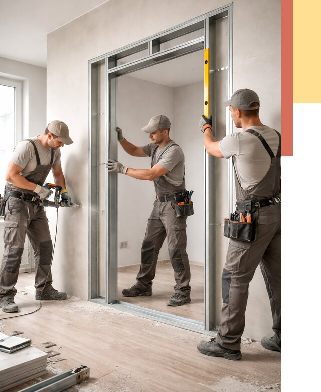 Устройство дверного проема в перегородке в Ухте от 4556 руб. под ключ | ОТДЕЛОЧНИК-Хта