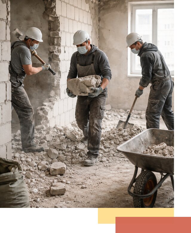 Демонтаж блочных перегородок в Ухте быстро и аккуратно