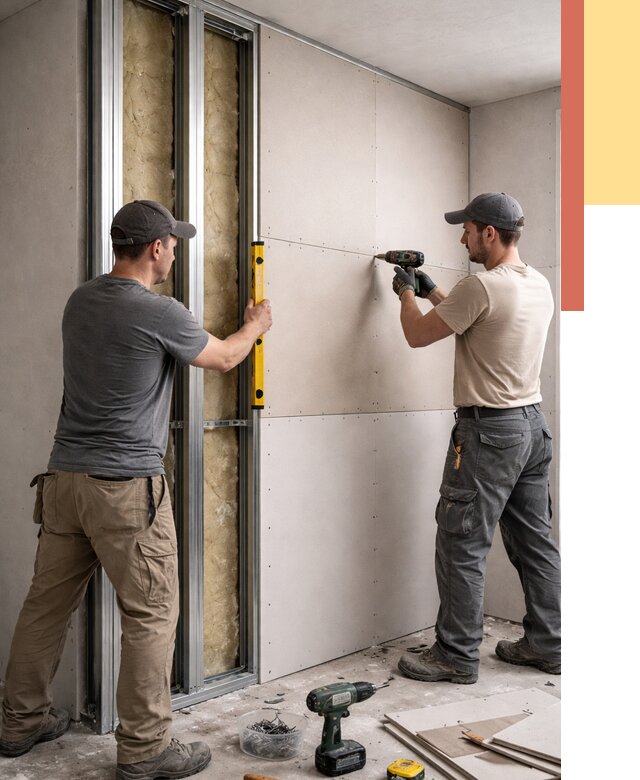 Монтаж двухслойной перегородки из гипсокартона в Ухте от 1468 руб. | ОТДЕЛОЧНИК-Хта