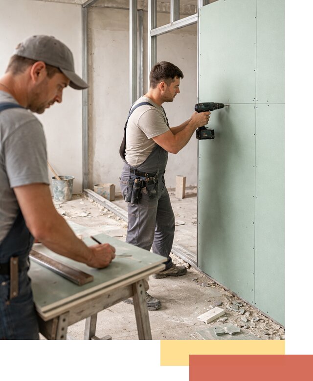 Перегородки из влагостойкого гипсокартона под ключ в Ухте