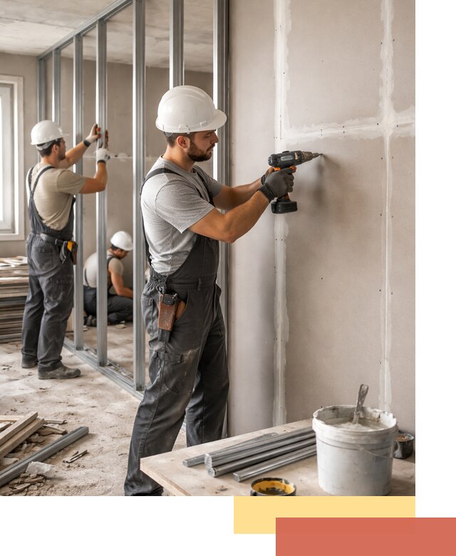 Перегородки из огнестойкого гипсокартона в Ухте под ключ