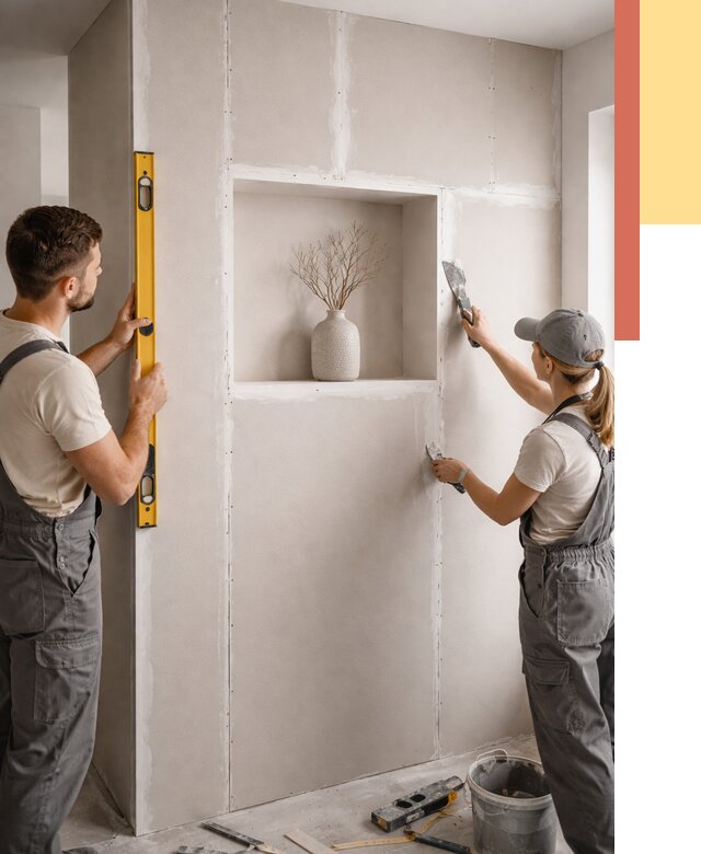 Перегородка из гипсокартона с нишей в Ухте от 3291 руб. под ключ | ОТДЕЛОЧНИК-Хта