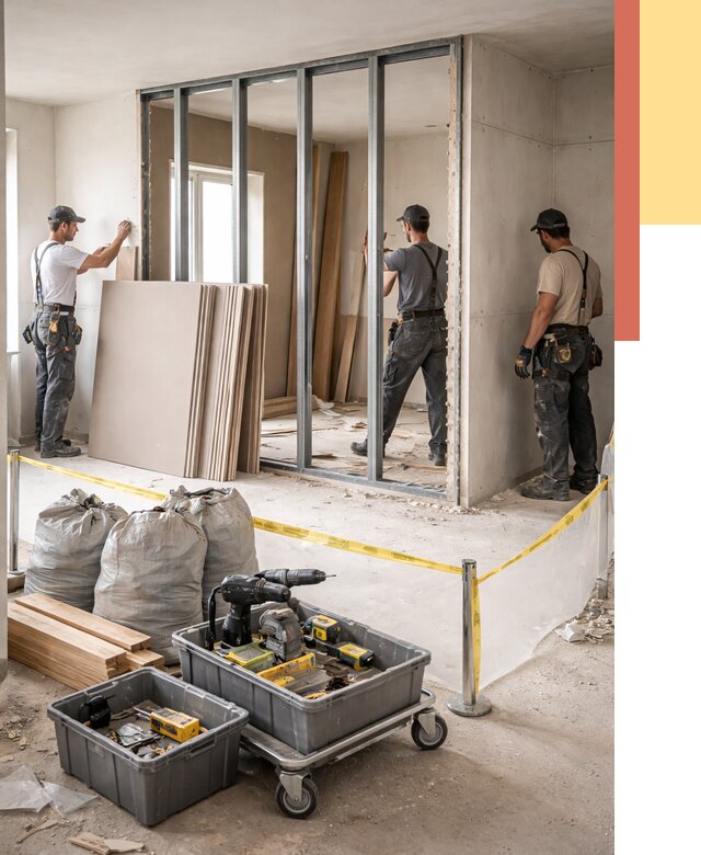 Перенос гипсокартонной перегородки в Ухте под ключ от 4556 руб. | Демонтаж и монтаж – ОТДЕЛОЧНИК-Хта