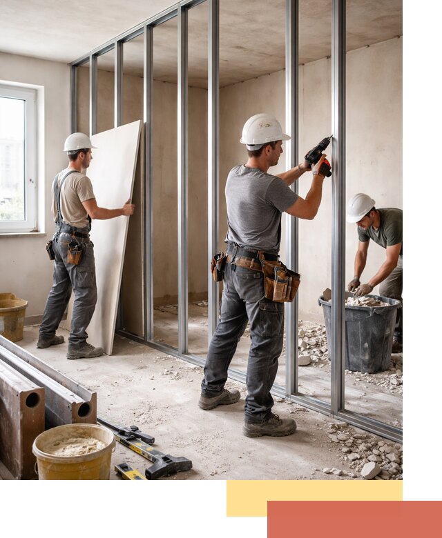 Перенос гипсокартонной перегородки в Ухте профессионально и быстро