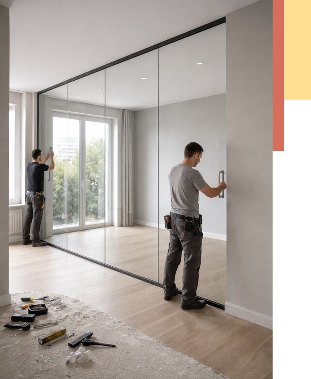 Изготовление стеклянных перегородок в Ухте от 12504 руб. под ключ | ОТДЕЛОЧНИК-Хта